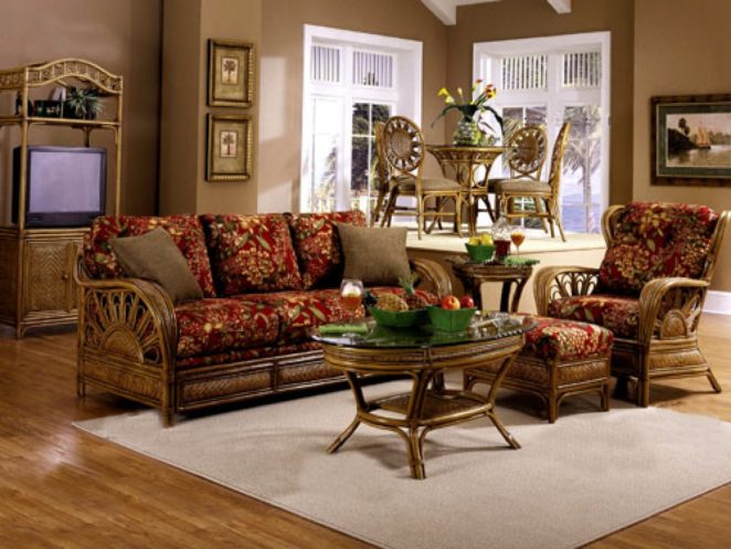 decorative wicker living room