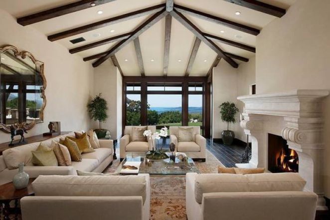 Mediterranean Home Decor Ideas Virily Living Room With Wooden Beams