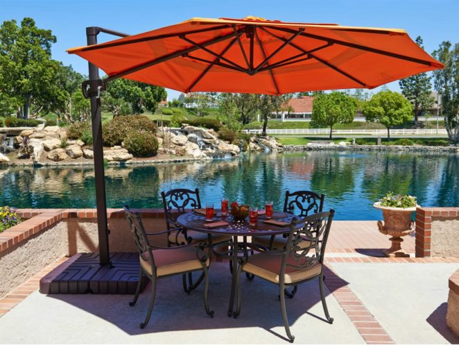 Diffe Types Of Patio Umbrellas Virily Round Solar Cantilever Umbrella