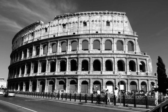 Colosseum of Rome  Italy Black and White Photo Virily