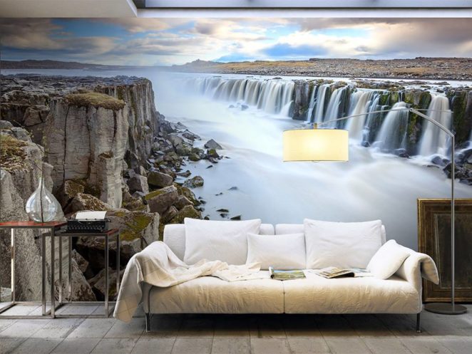 waterfall mural